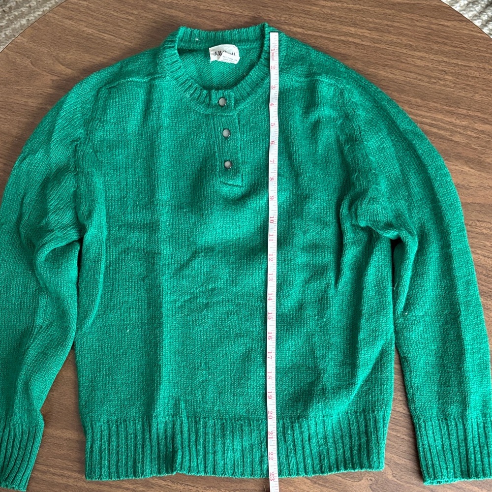 Vintage 100% Shetland Wool Emerald Green Sweater